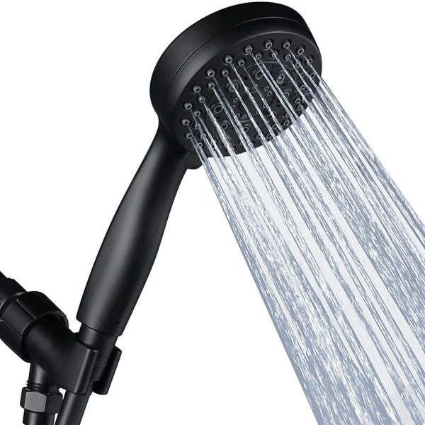 alesea matte black 5 setting high pressure shower head with handheld